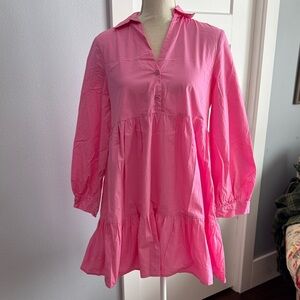 Vibrant Pink Long Sleeve Dress